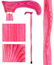 American Woodcrafter Pink Colortone Classic Derby Handle Walking Cane With laminate Birchwood Shaft
