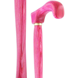 American Woodcrafter Pink Colortone Classic Derby Handle Walking Cane With laminate Birchwood Shaft