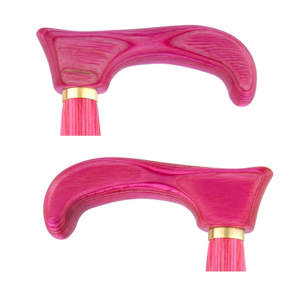 American Woodcrafter Pink Colortone Classic Derby Handle Walking Cane With laminate Birchwood Shaft