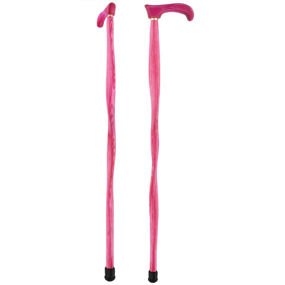 American Woodcrafter Pink Colortone Classic Derby Handle Walking Cane With laminate Birchwood Shaft