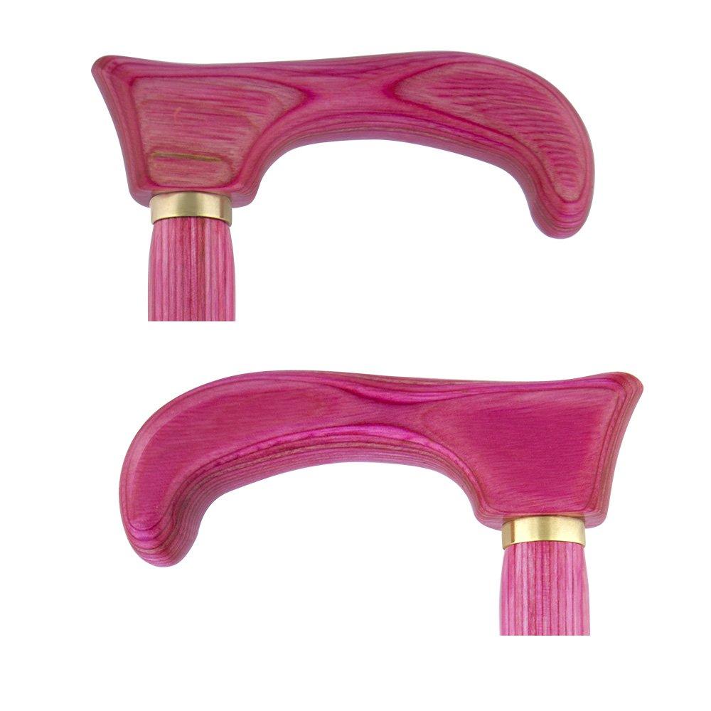 American Woodcrafter Pink Colortone Classic Rope Twist Derby Handle Walking Cane With laminate Birchwood Shaft