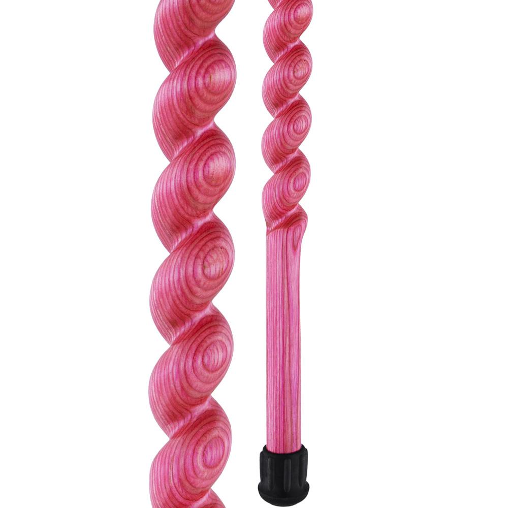 American Woodcrafter Pink Colortone Classic Rope Twist Derby Handle Walking Cane With laminate Birchwood Shaft