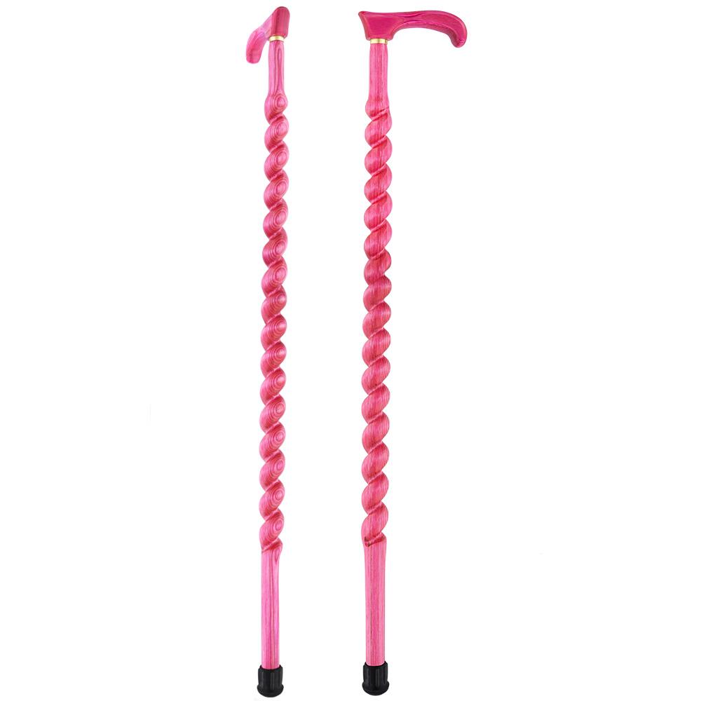 American Woodcrafter Pink Colortone Classic Rope Twist Derby Handle Walking Cane With laminate Birchwood Shaft