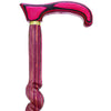 American Woodcrafter Pink & Grey Colortone Classic Rope Twist Derby Handle Walking Cane With laminate Birchwood Shaf