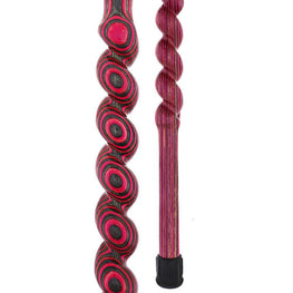 American Woodcrafter Pink & Grey Colortone Classic Rope Twist Derby Handle Walking Cane With laminate Birchwood Shaf