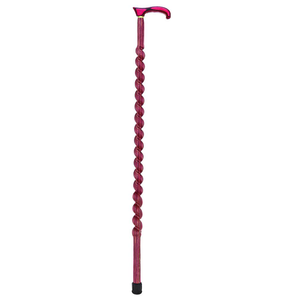 American Woodcrafter Pink & Grey Colortone Classic Rope Twist Derby Handle Walking Cane With laminate Birchwood Shaf
