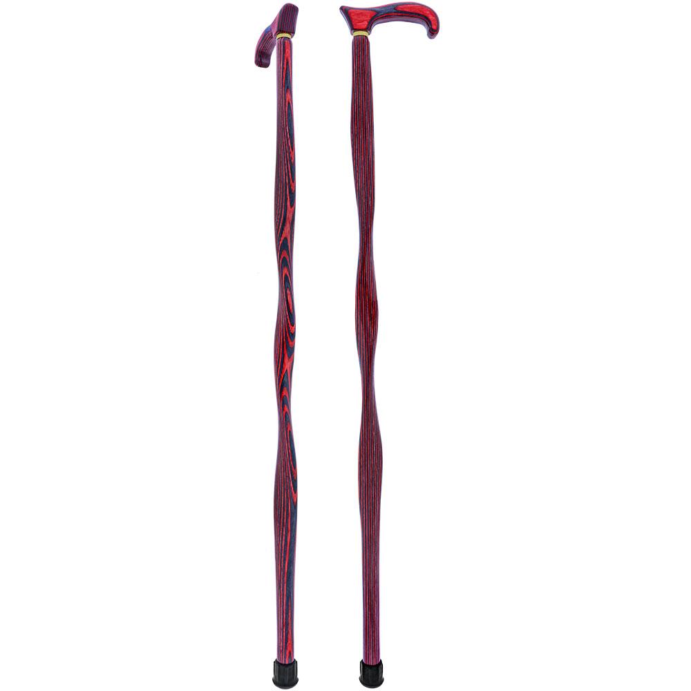 American Woodcrafter Red & Black Colortone Twist Derby Handle Walking Cane w/ laminate Birchwood Shaft