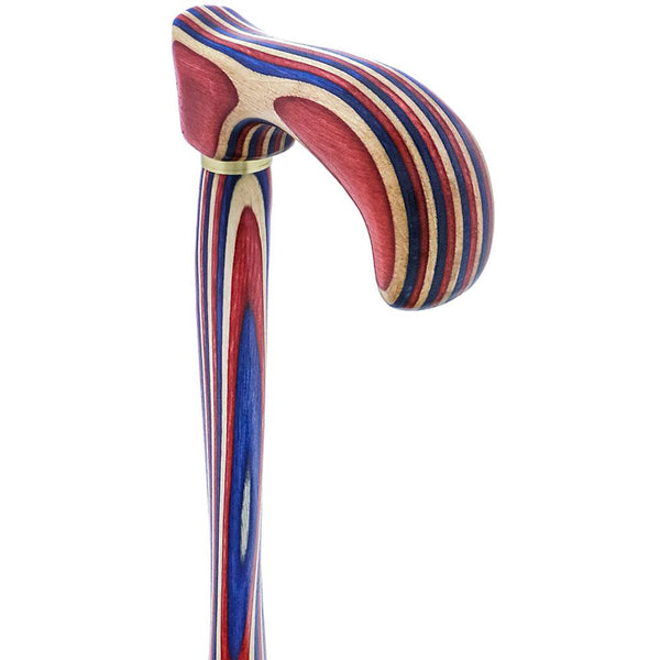 Red, White & Blue Colortone Twist Derby Handle Walking Cane With