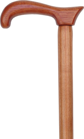 an American Woodcrafter Genuine Cherrywood Derby Handle Walking Cane With Cherrywood Shaft