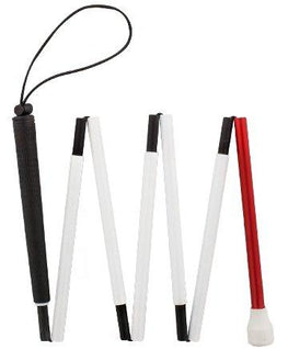 Carbon Canes Sight Sensing Carbon Fiber Stick w/ 7-Section Folding White and Red Reflective Shaft