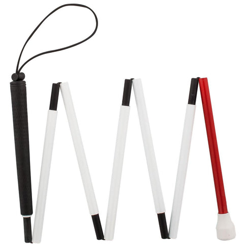 Carbon Canes Sight Sensing Carbon Fiber Stick w/ 7-Section Folding White and Red Reflective Shaft