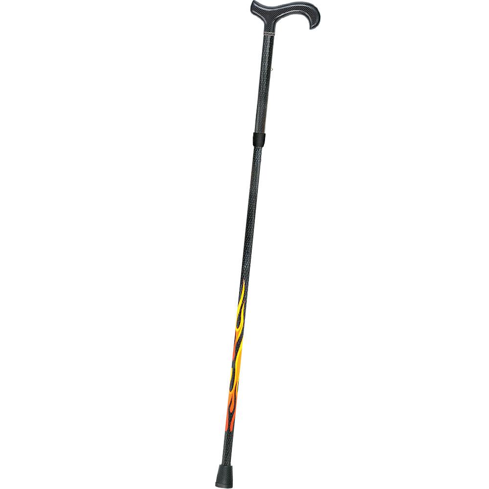 Carbon Canes House Flame Derby Walking Cane With Folding, Adjustable Carbon Fiber Shaft