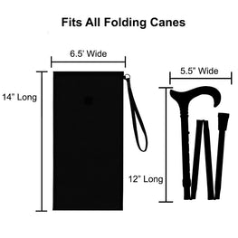 Carbon Canes Dark Grey Folding Cane Carry Bag w/ Wrist Strap