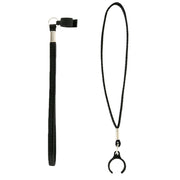 Carbon Canes Black Faux Leather Cane Wrist Strap w/ Plastic Snap Clip for 16mm Shafts