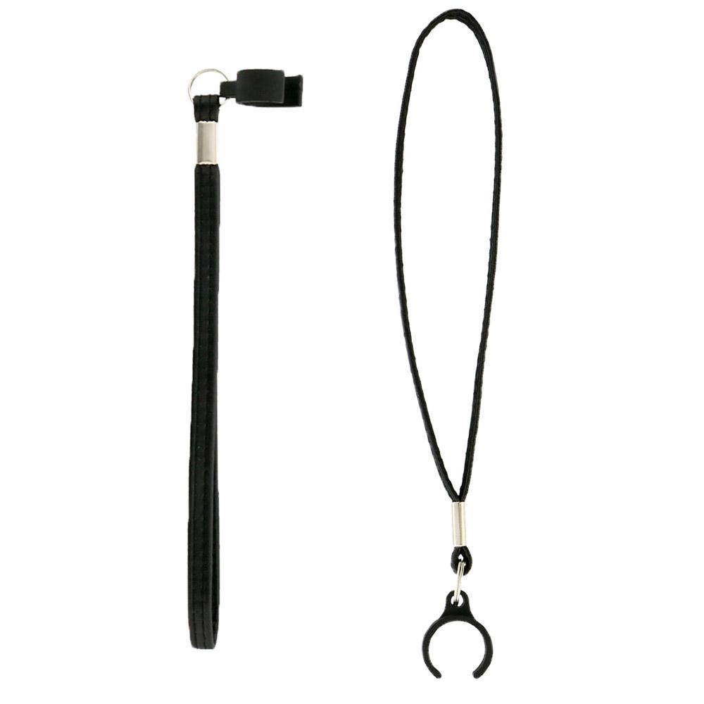 Carbon Canes Black Faux Leather Cane Wrist Strap w/ Plastic Snap Clip for 16mm Shafts
