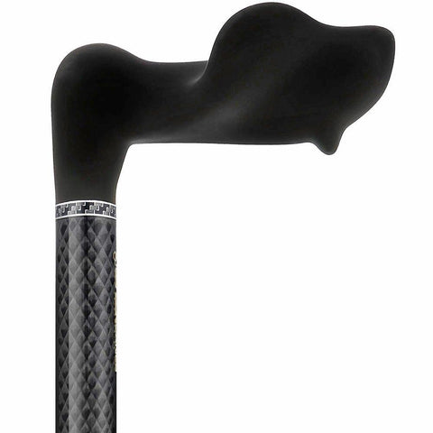 Carbon Canes Black Triple Wound Palm Grip Adjustable Carbon Fiber Walking Cane