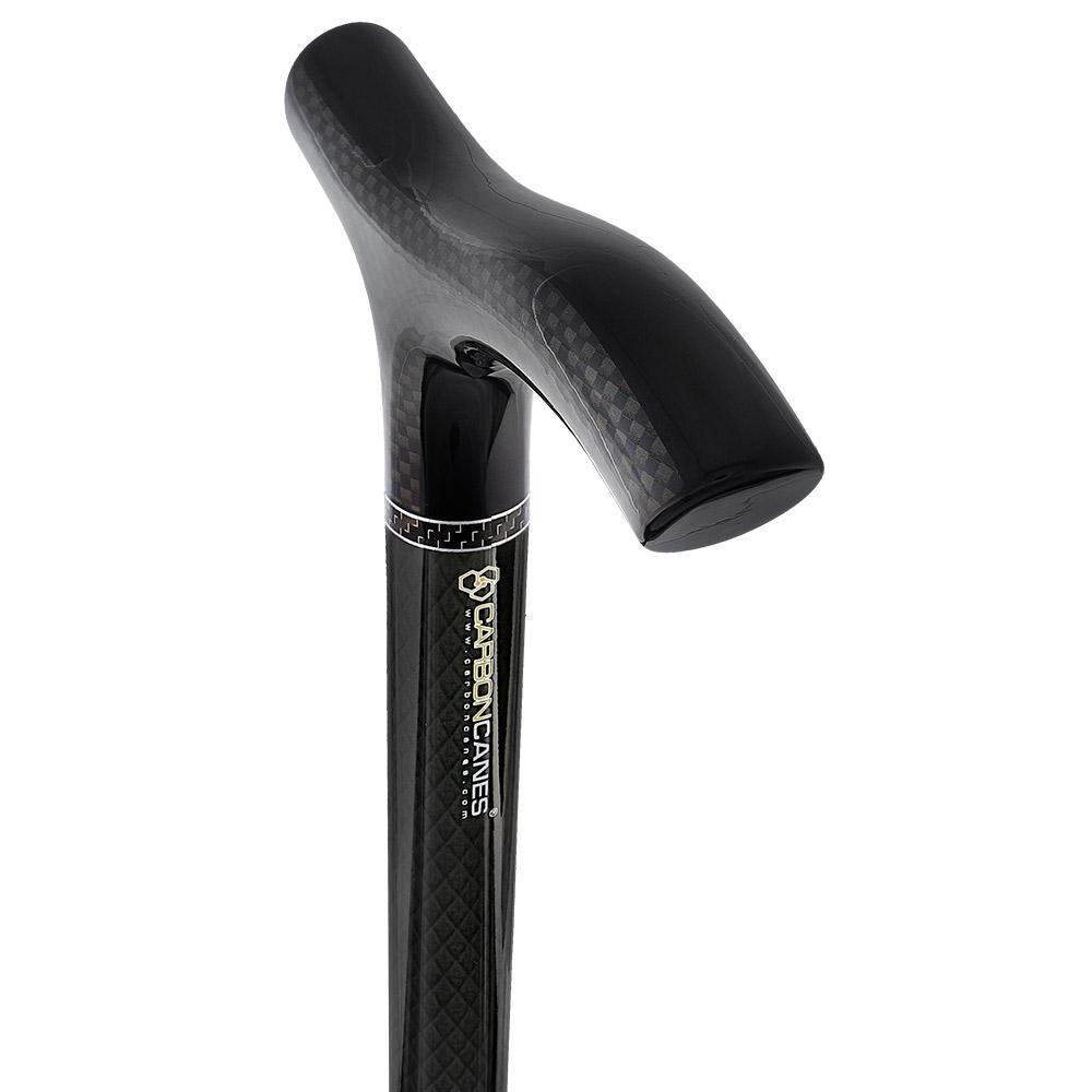 Carbon Canes Black Triple Wound Carbon Fiber Mini Folding & Adjustable Fritz Walking Cane
