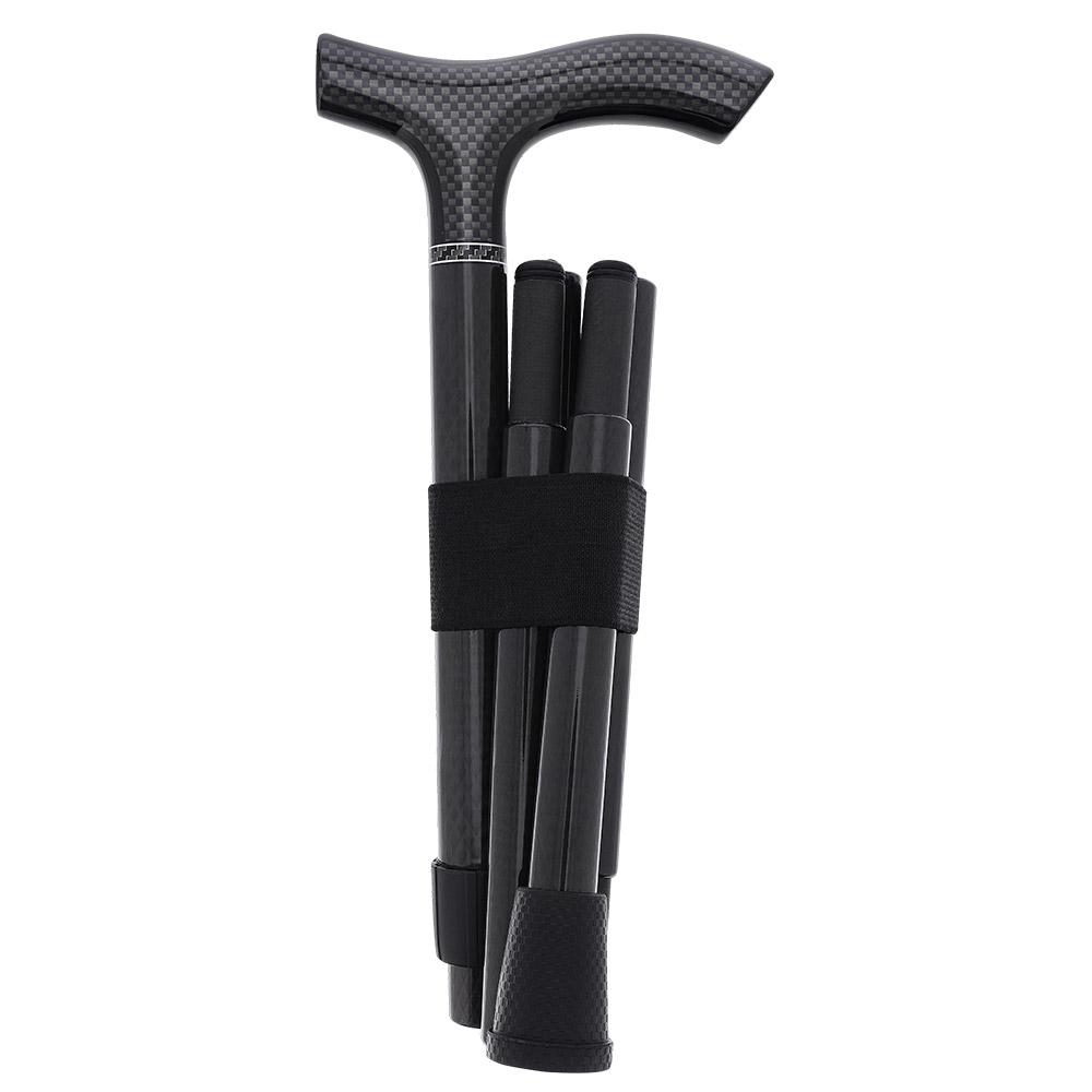 Carbon Canes Black Triple Wound Carbon Fiber Mini Folding & Adjustable Fritz Walking Cane