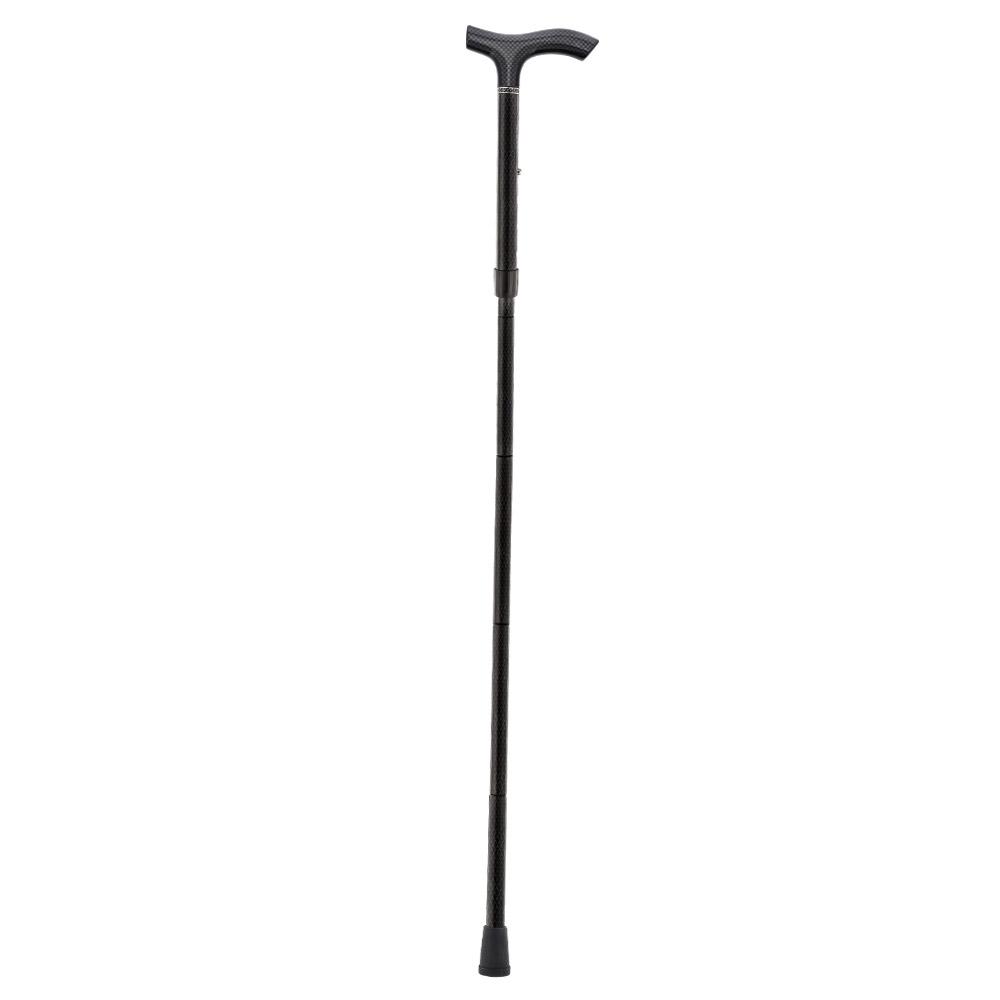 Carbon Canes Black Triple Wound Carbon Fiber Mini Folding & Adjustable Fritz Walking Cane