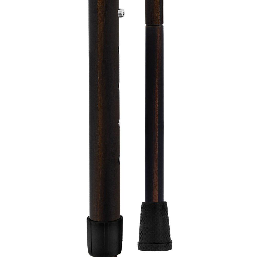 Carbon Canes Exotic Macassar Ebony Wood Wrapped Adjustable & Folding Derby Carbon Fiber Walking Cane