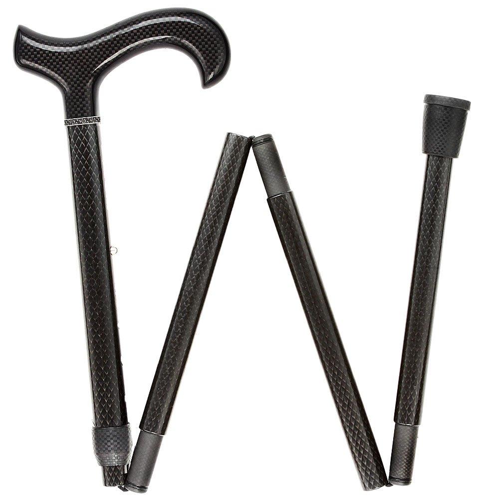 Premium Carbon Fiber Cane, Tripe Wound, Adjustable Foldable