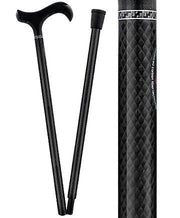 Carbon Canes Folding Triple Wound Carbon Fiber Black Derby 2-piece Walking Cane