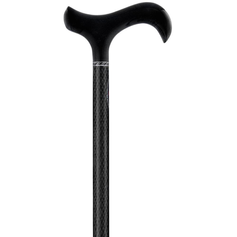 Carbon Canes Folding Triple Wound Carbon Fiber Black Derby 2-piece Walking Cane