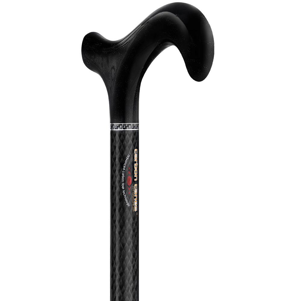 Carbon Canes Folding Triple Wound Carbon Fiber Black Derby 2-piece Walking Cane