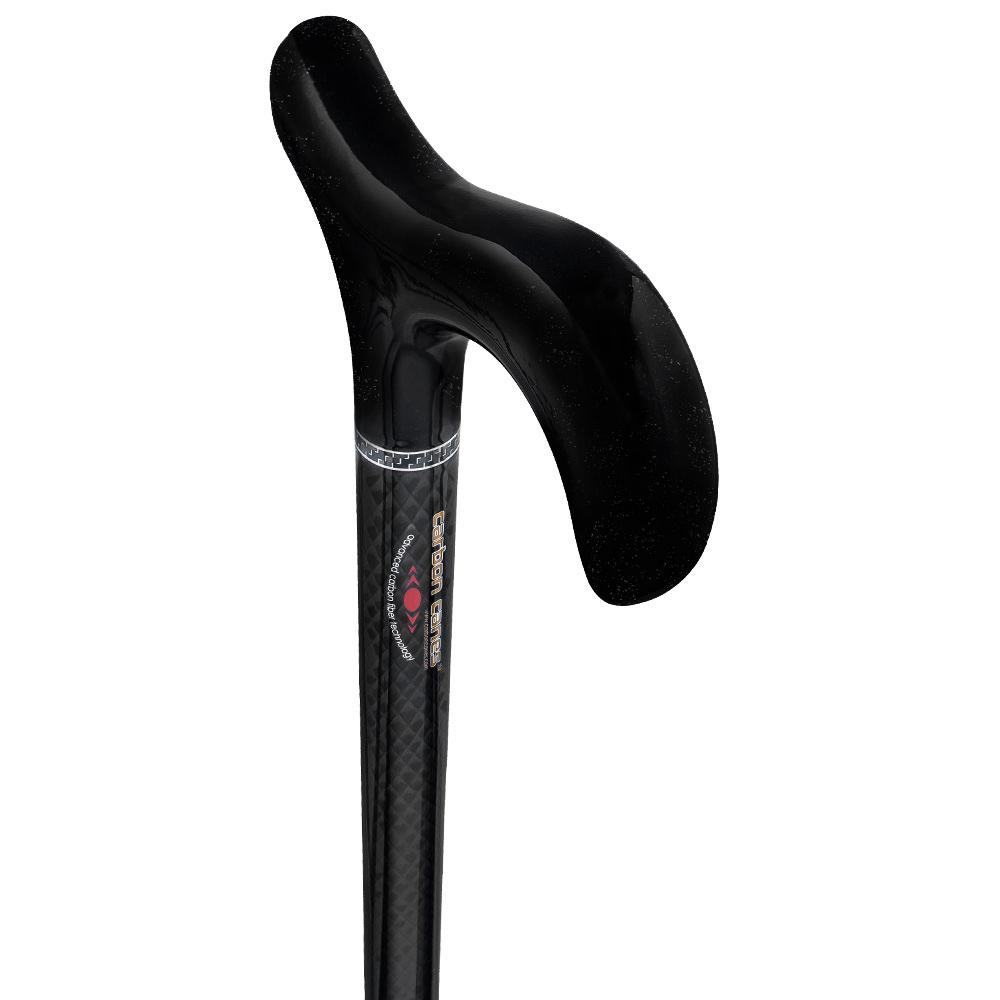 Carbon Canes Folding Triple Wound Carbon Fiber Black Derby 2-piece Walking Cane