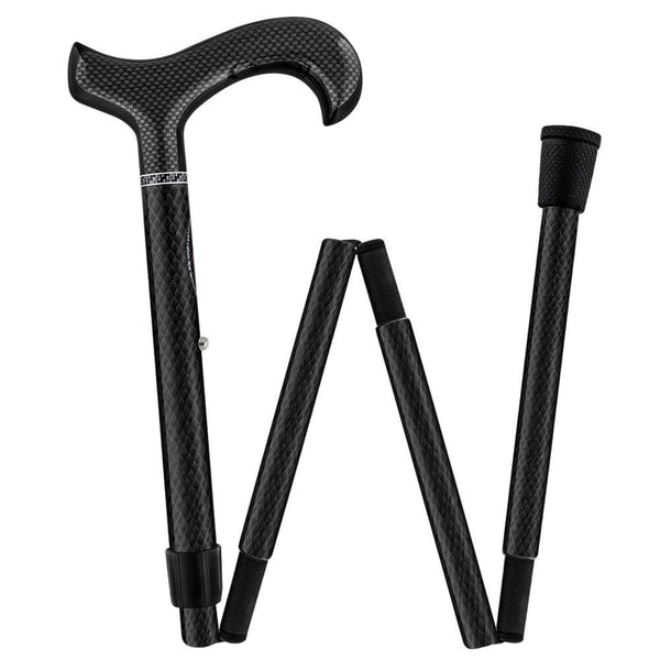 Carbon Canes Mesh Carbon Black Folding Adjustable Walking Cane