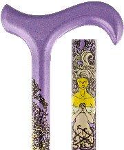 Carbon Canes Purple with Lady Godess in Vines Derby Carbon Fiber Walking Cane