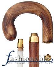 Classic Canes Beechwood Brandy/Smuggler Tourist Walking Cane with Beechwood Shaft and Brass Collar