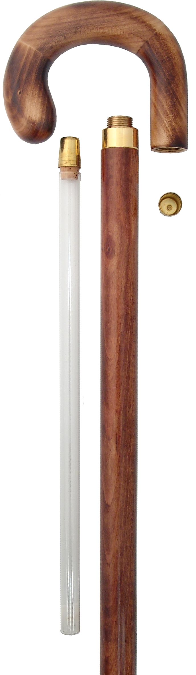 Classic Canes Beechwood Brandy/Smuggler Tourist Walking Cane with Beechwood Shaft and Brass Collar