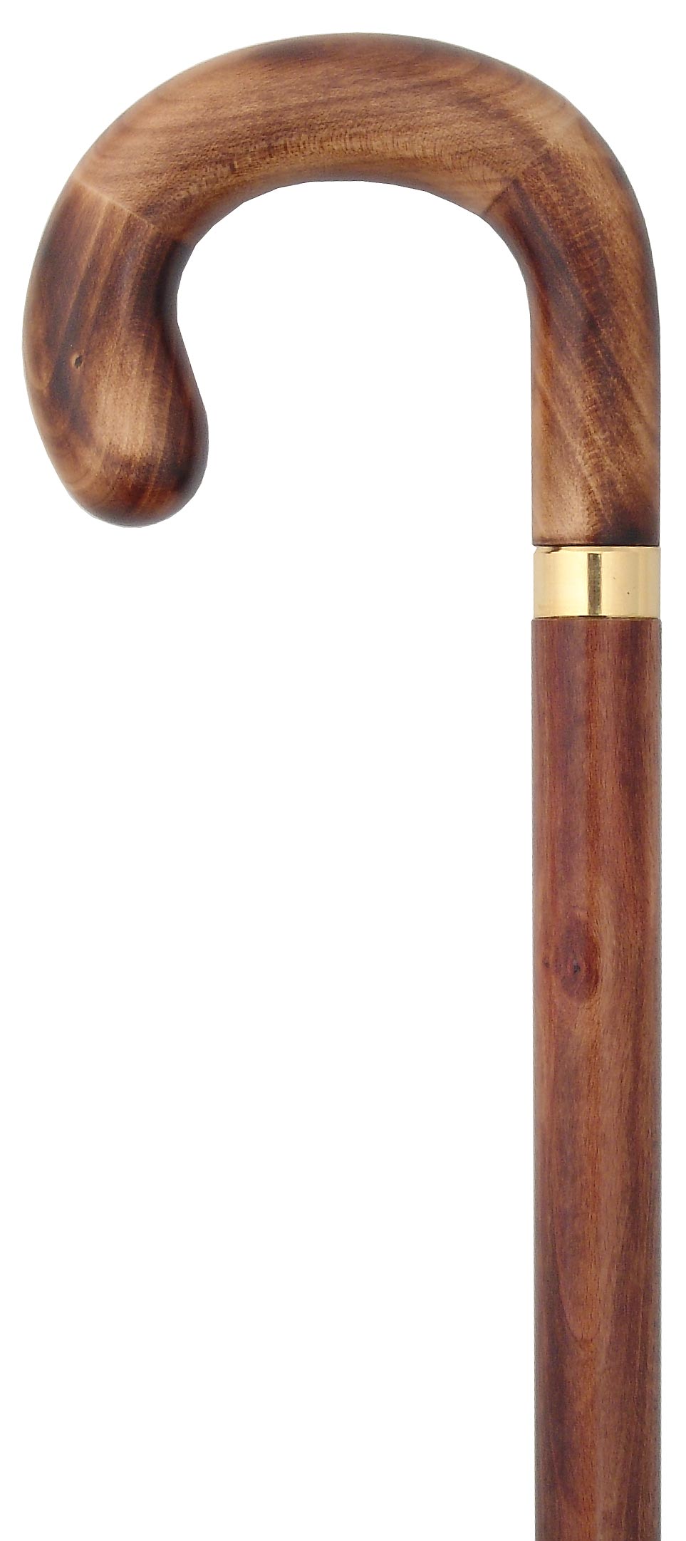 Classic Canes Beechwood Brandy/Smuggler Tourist Walking Cane with Beechwood Shaft and Brass Collar
