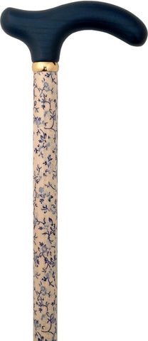 Classic Canes Blue Petite Derby Walking Cane w/ Painted Beechwood Shaft and Brass Collar