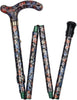 Classic Canes Pink and Blue Floral, Derby Walking Cane with Floral Design Adjustable, Folding Aluminum Shaft and B