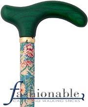 Classic Canes Green Petite Derby Walking Cane With Painted Beechwood Shaft and Brass Collar
