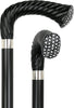 Classic Canes Rhinestone Opera Handle Walking Cane With Black Beechwood Shaft and Silver Collar