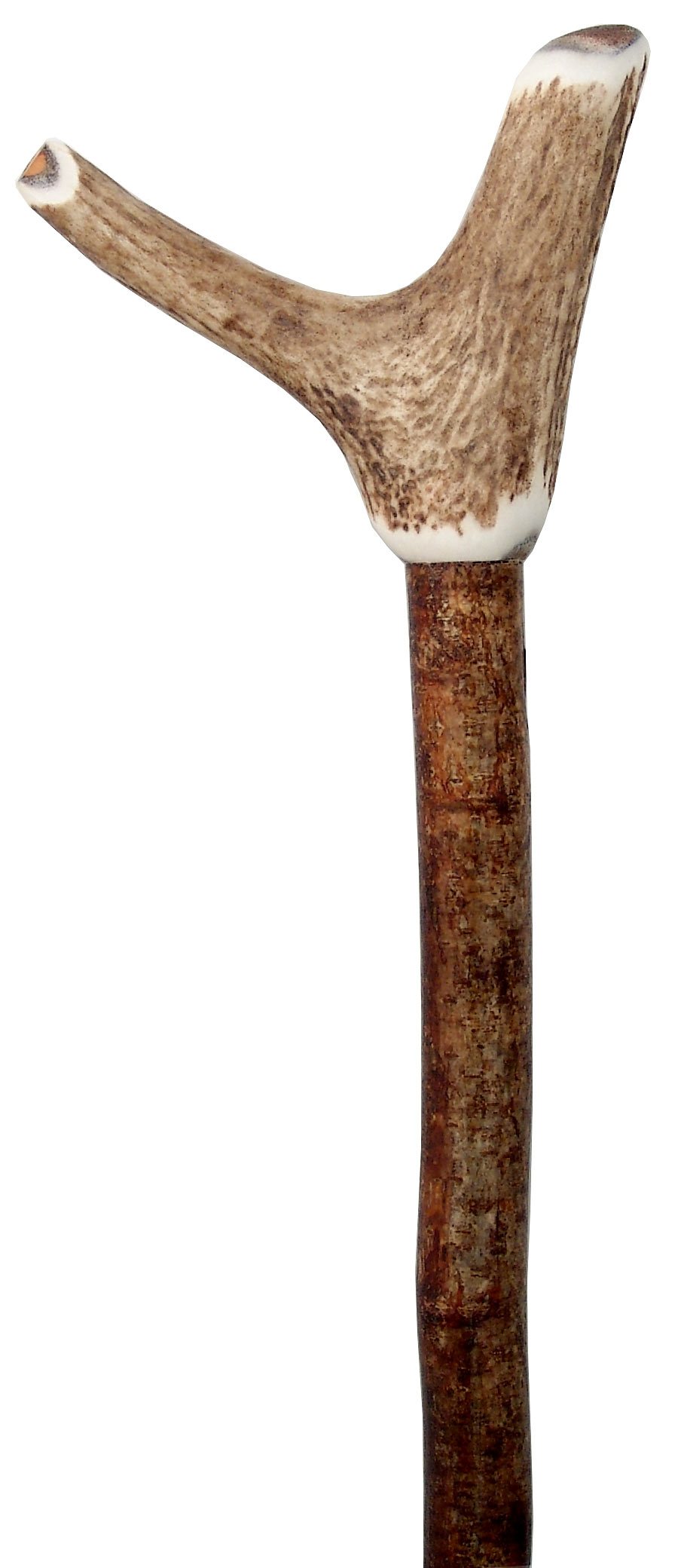 Classic Canes Staghorn Thumbstick Hiking Staff With Whistle-Hazel Shaft