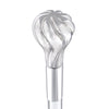 Comoys Elegant Swirl Knob Nickel Plated Handle Italian Handle Cane w/ Lucite Shaft & Collar