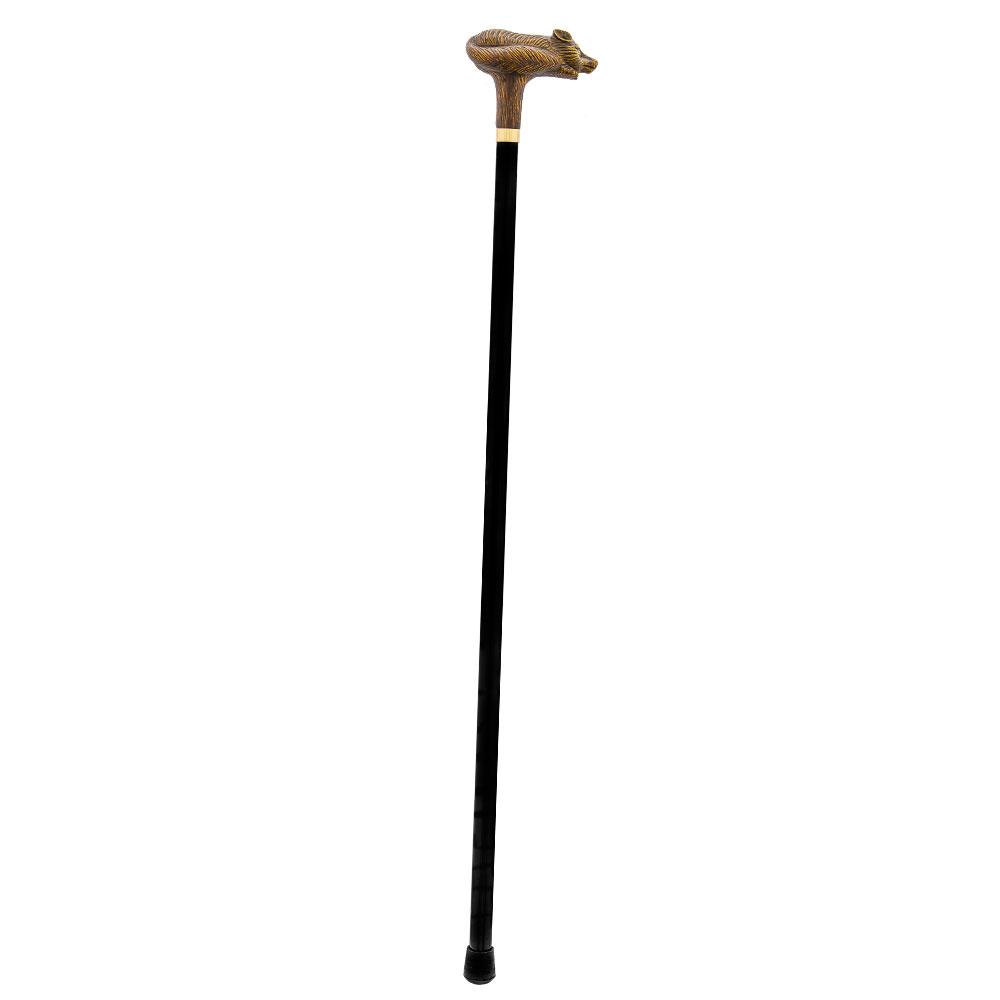 Comoys Brown Fox Walking Cane with Black Beechwood Shaft
