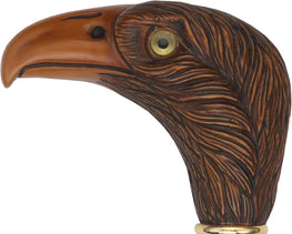 Comoys Eagle Head Walking Stick w/ Beechwood Shaft and Brass Collar