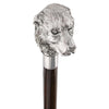 Comoys Silver Plated Pyrenees Knob Handle Walking Stick w/ Brown Beechwood Shaft and Silver Collar