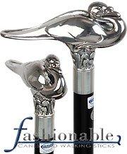 Comoys Silver Plated Swan L Shape Handle With Black Beechwood Shaft and Silver Collar