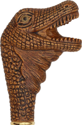 Comoys Tyrannosaurus Head Walking Stick With Beechwood Cane and Brass Collar