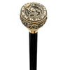 Comoys Astrological Aquarius Knob Cane w/ Black Beechwood Shaft & Brass Collar