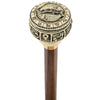 Comoys Astrological Pisces Knob Cane w/ Brown Beechwood Shaft and Brass Collar