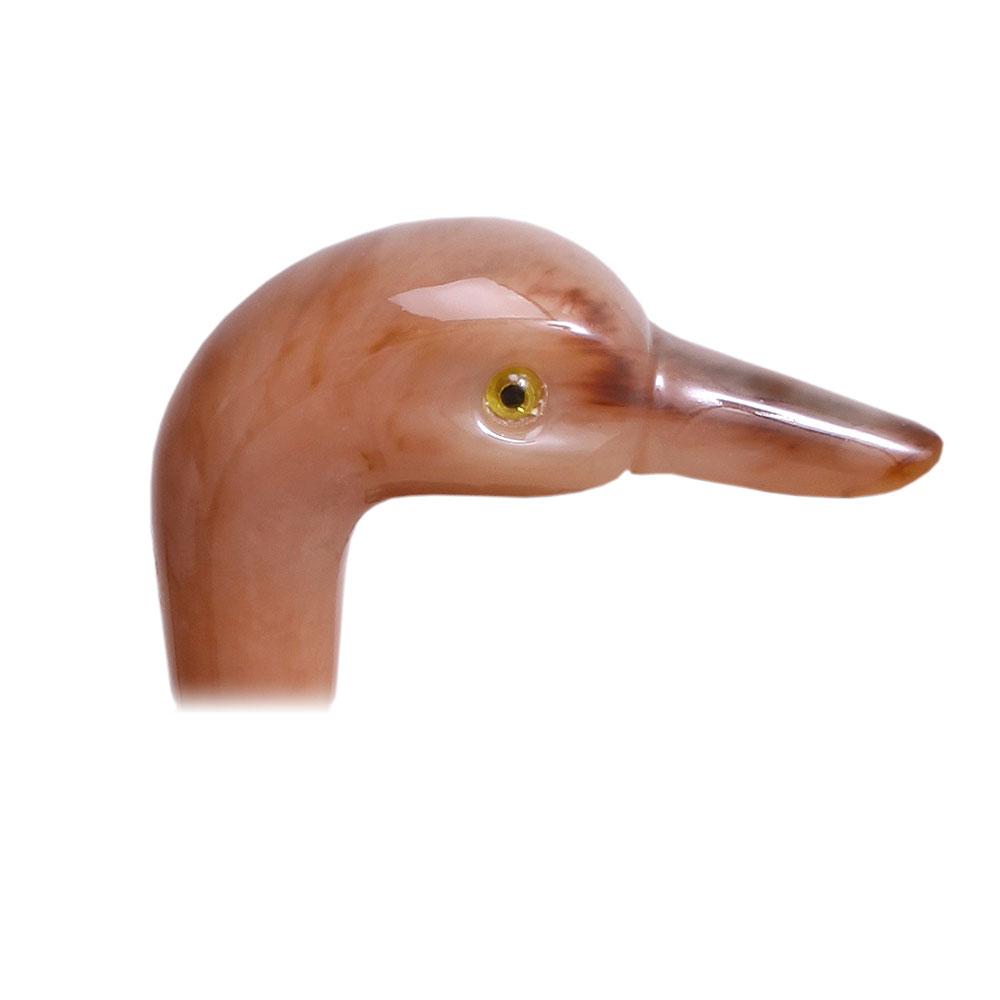 Comoys Fancy Duck Faux Rams Horn Handle Cane Italian Handle w/ Custom Shaft & Collar