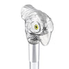 Comoys Lively & Exotic Parrot Nickel Plated Cane w/ Lucite Shaft & Collar