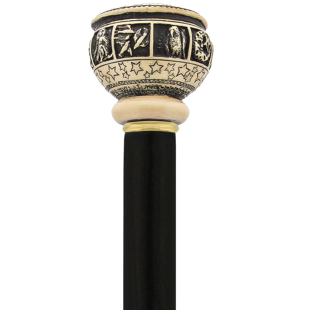 Comoys Comoys Astrological Gemini Handle Walking Cane w/ Custom Shaft and Collar